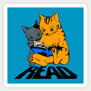 Cats Love Reading Sticker